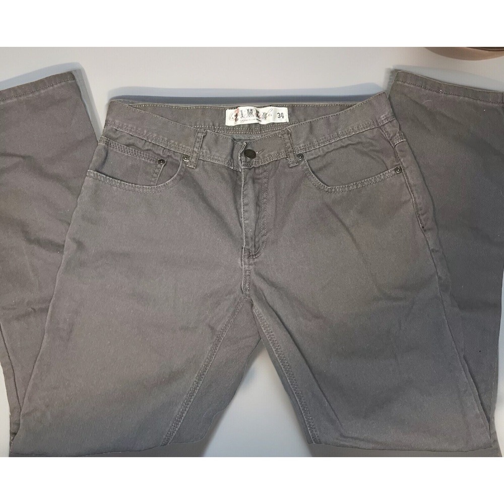 Mens Medium Gray Wash Jean Straight Slim Size 34 X 30 - Original 21 Men Brand